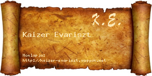 Kaizer Evariszt névjegykártya